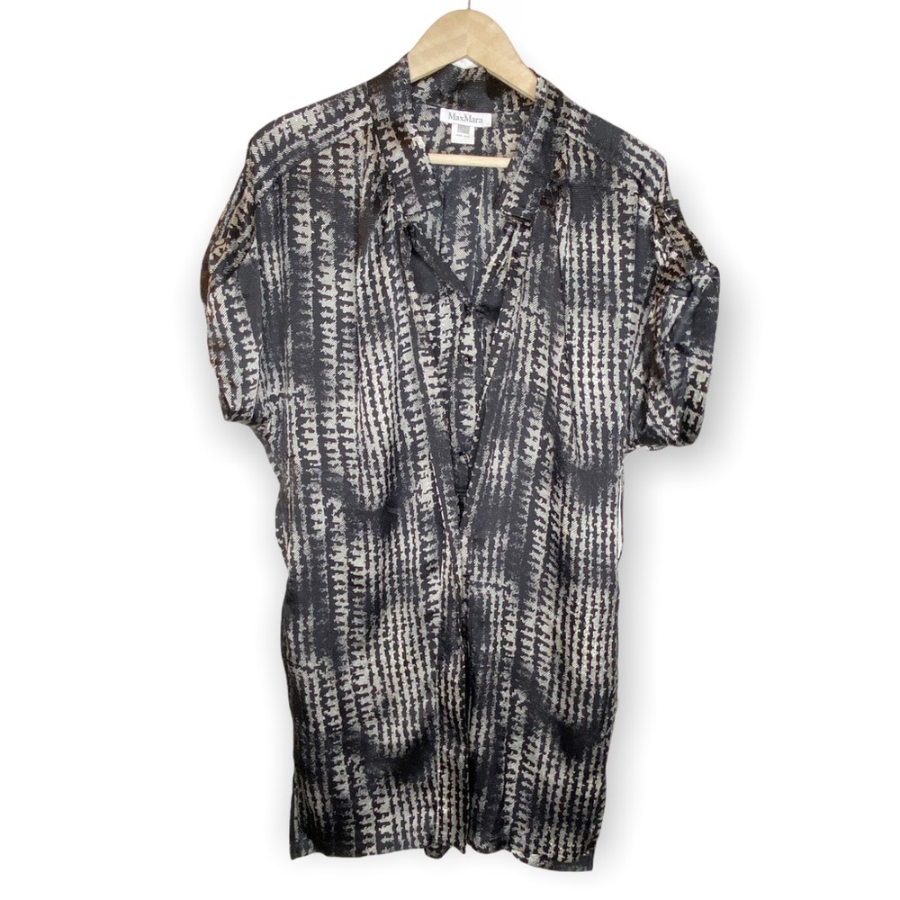 MaxMara silk sleeveless short sleeve tunic shirt dress